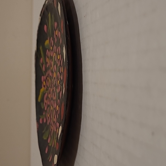 Vintage Mexican Hand Painted Floral Wooden Plate - Picture 12 of 16
